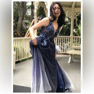 Navy Blue Formal Ball Gown